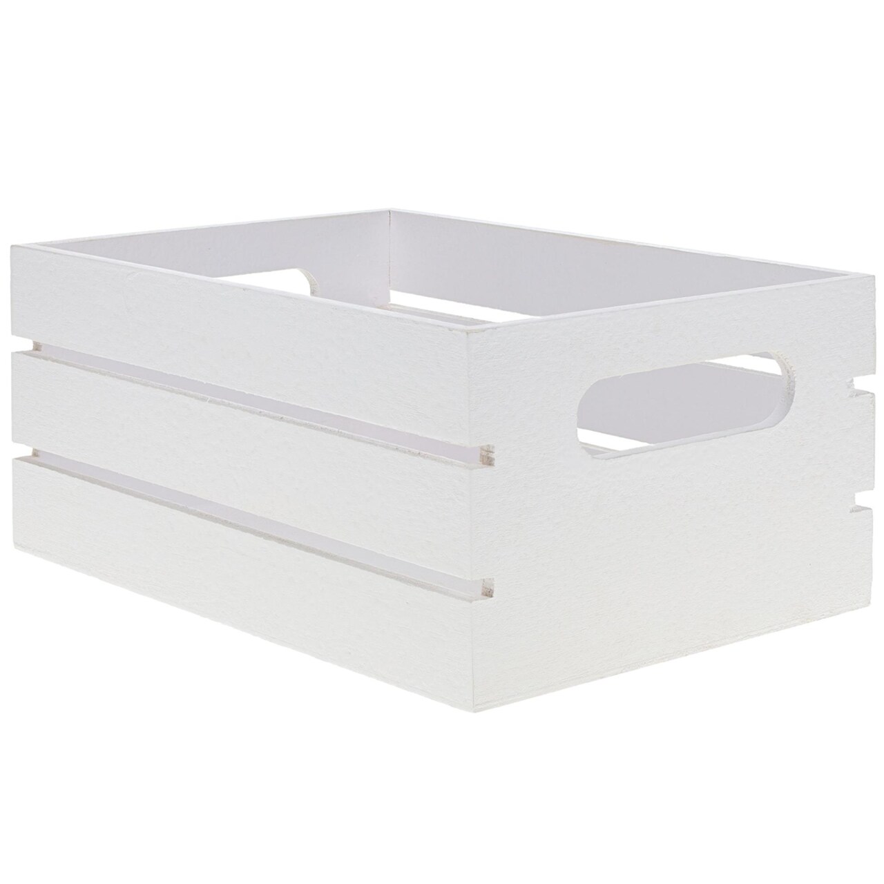 Hampton Art White Wood Crate 9.33" x 6.5" x 4.25" – Small Wooden Crate Box for Crafts, Storage, Decor, Rustic Wood Crate Organizer, Wooden Crate for Crafts